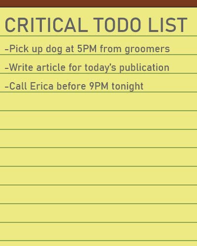 Critical To Do List With Few Items